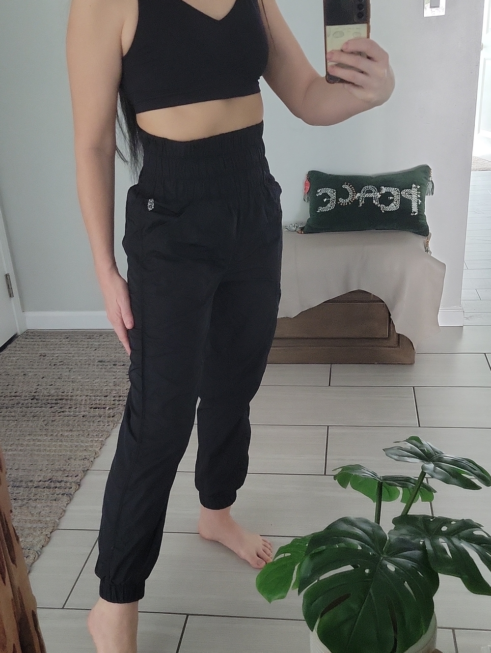 Free People Black Women's Track Jogger Pants